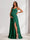 A-Line/Princess Spaghetti Straps Floor-Length Maternity Bridesmaid Dresses with Split Side & Pleats