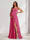 A-Line/Princess Spaghetti Straps Floor-Length Maternity Bridesmaid Dresses with Split Side & Pleats