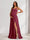 A-Line/Princess Spaghetti Straps Floor-Length Maternity Bridesmaid Dresses with Split Side & Pleats