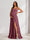 A-Line/Princess Spaghetti Straps Floor-Length Maternity Bridesmaid Dresses with Split Side & Pleats