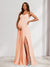 A-Line/Princess Spaghetti Straps Floor-Length Baby Shower Bridesmaid Dresses with Split Side & Pleats