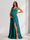 A-Line/Princess Spaghetti Straps Floor-Length Maternity Bridesmaid Dresses with Split Side & Pleats