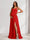 A-Line/Princess Spaghetti Straps Floor-Length Maternity Bridesmaid Dresses with Split Side & Pleats