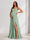 A-Line/Princess Spaghetti Straps Floor-Length Maternity Bridesmaid Dresses with Split Side & Pleats