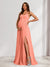 A-Line/Princess Spaghetti Straps Floor-Length Baby Shower Bridesmaid Dresses with Split Side & Pleats