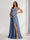 A-Line/Princess Spaghetti Straps Floor-Length Maternity Bridesmaid Dresses with Split Side & Pleats