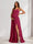 A-Line/Princess Spaghetti Straps Floor-Length Maternity Bridesmaid Dresses with Split Side & Pleats