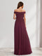 A-Line/Princess Off-the-Shoulder Floor-Length Pleated Maternity Bridesmaid Dresses with Split Side