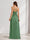 A-Line/Princess Spaghetti Straps Sleeveless Ruched Maternity Bridesmaid Dresses with Bow Tie