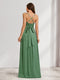 A-Line/Princess Spaghetti Straps Sleeveless Ruched Maternity Bridesmaid Dresses with Bow Tie