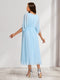 A-Line/Princess V-Neck Half Sleeves Ruched Elegant Maternity Bridesmaid Dresses with Pleats