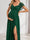 A-Line/Princess V-Neck Floor-Length Maternity Bridesmaid Dresses with Split Side & Straps