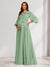 A-Line/Princess V-Neck Long Sleeves Baby Shower Bridesmaid Dresses with Ruffles & Bow