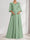 A-Line/Princess V-Neck Long Sleeves Maternity Bridesmaid Dresses with Ruffles & Bow