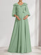 A-Line/Princess V-Neck Long Sleeves Maternity Bridesmaid Dresses with Ruffles & Bow