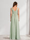 A-Line/Princess V-Neck Ruched Floor-Length Maternity Bridesmaid Dresses with Pleats