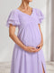 A-Line/Princess V-Neck Ruched Chiffon Maternity Bridesmaid Dresses with Pleats & Ruffles