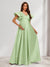 A-Line/Princess V-Neck Flutter Sleeves Modest Baby Shower Bridesmaid Dresses with Ruffles