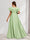 A-Line/Princess V-Neck Flutter Sleeves Modest Maternity Bridesmaid Dresses with Ruffles