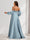 A-Line/Princess Strapless Ruched Long Maternity Bridesmaid Dresses with Split Side