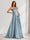 A-Line/Princess Strapless Ruched Long Maternity Bridesmaid Dresses with Split Side