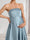 A-Line/Princess Strapless Ruched Long Maternity Bridesmaid Dresses with Split Side