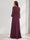 A-Line/Princess V-Neck Long Sleeves Chiffon Maternity Bridesmaid Dresses with Split Side