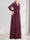 A-Line/Princess V-Neck Long Sleeves Chiffon Maternity Bridesmaid Dresses with Split Side