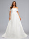 Ball Gown Off-the-Shoulder Maternity Wedding Dresses with Lace Appliques