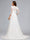 A-Line/Princess Scoop 3/4 Sleeves Chiffon Maternity Wedding Dresses with Lace Appliques
