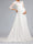 A-Line/Princess Scoop 3/4 Sleeves Chiffon Maternity Wedding Dresses with Lace Appliques