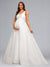 Ball Gown V-Neck Sleeveless Long Elegant Baby Shower Wedding Dresses with Appliques
