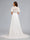 A-Line/Princess V-Neck Short Sleeves Maternity Wedding Dresses with Embroidery Appliques