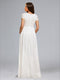 A-Line/Princess Square Neck Short Sleeves Long Appliques Maternity Wedding Dresses