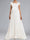 A-Line/Princess Square Neck Short Sleeves Long Appliques Maternity Wedding Dresses