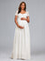 A-Line/Princess Sweetheart Short Sleeves Ruched Baby Shower Wedding Dresses with Appliques