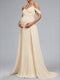 A-Line/Princess Cold Shoulder Floor-Length Maternity Wedding Dresses