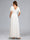 A-Line/Princess V-Neck Ruched Floor-Length Maternity Wedding Dresses with Ruffles