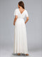 A-Line/Princess V-Neck Ruched Floor-Length Maternity Wedding Dresses with Ruffles