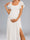 Chiffon A-Line/Princess Square Neck Maternity Wedding Dresses with Ruffles & Split Side