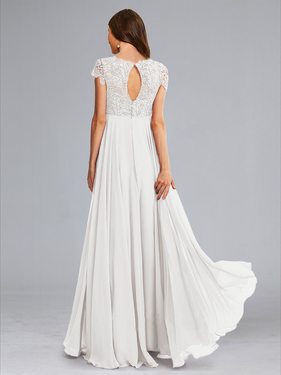 A-Line/Princess Scoop Lace Floor-Length Maternity Wedding Dresses with Appliques