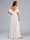 A-Line/Princess Cold Shoulder Ruched Floor-Length Maternity Wedding Dresses with Side Slit & Sash