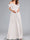 A-Line/Princess Cold Shoulder Ruched Floor-Length Maternity Wedding Dresses with Side Slit & Sash