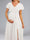 A-Line/Princess V-Neck Flutter Sleeves Ruched Elegant Maternity Wedding Dresses with Sash & Split Side