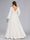A-Line/Princess V-Neck Long Sleeves Ruched Floor-Length Maternity Wedding Dresses with Side Slit & Ruffles