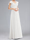 A-Line/Princess V-Neck Short Sleeves Ruched Floor-Length Maternity Wedding Dresses