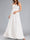 A-Line/Princess Spaghetti Straps V-Neck Ruched Maternity Wedding Dresses with Pleats & Appliques