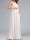 A-Line Halter Neck Ruched Chiffon Floor-Length Maternity Wedding Dresses with Pleats