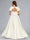 A-Line/Princess V-Neck Short Sleeves Bow Maternity Wedding Dresses with Ruffles