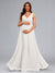 A-Line/Princess Sleeveless Long Chiffon Baby Shower Wedding Dresses with Bow & Pleats
